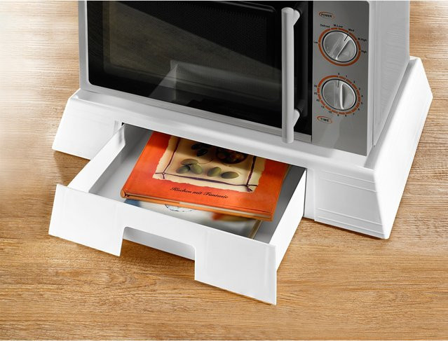 Mikrowellen-Platz von genialo in Weiß, B/T/H: 52,0 x 36,5 x 8,5 cm - Bild 1
