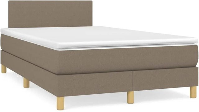 vidaXL Boxspringbett Hybrid mit Matratze und Taschenfederkern in Taupe, B/T: 120 x 200 cm - Bild 1