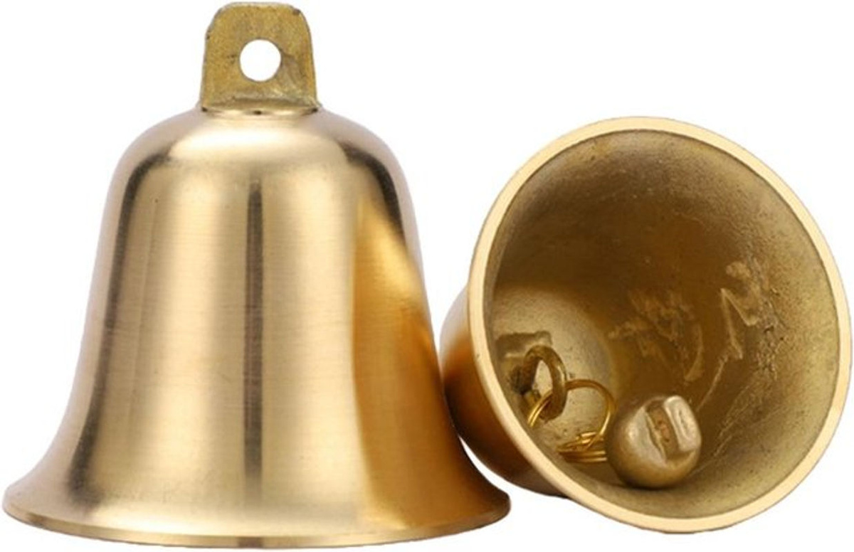 2er Set TOMTOP JMS Hängeglocken aus Metall in Gold mit Schnur als DIY Windspiel und Hängeornament - Bild 3