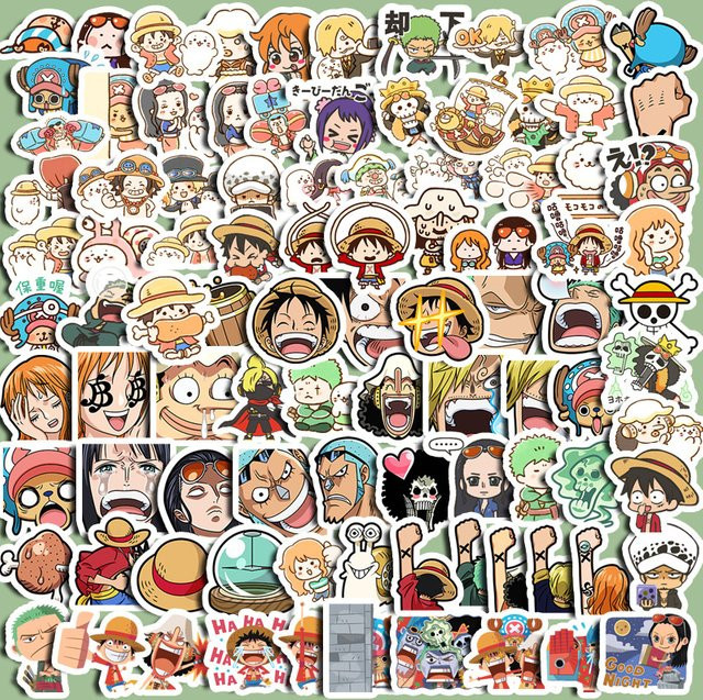 Bandai One Piece Anime Cartoon Aufkleber, 100-teiliges Set - Bild 1
