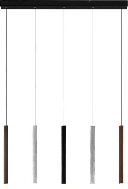 Lucande LED Pendelleuchte modern in Schwarz aus Metall, dimmbar, 5-flammig - Bild 1