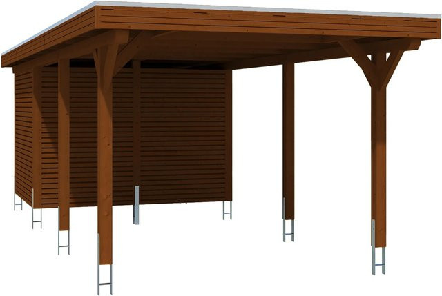 SKANHOLZ Carport Spessart aus Leimholz mit Abstellraum in Braun, B: 355 cm, T: 846 cm, H: 243 cm - Bild 2