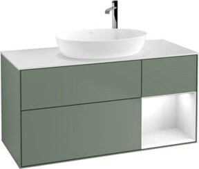 V&B Waschtischunterschrank Finion mit Wandbeleuchtung, Weiß lackiert, Breite: 120 cm, Tiefe: 50,1 cm, Höhe: 50,1 cm - Bild 1