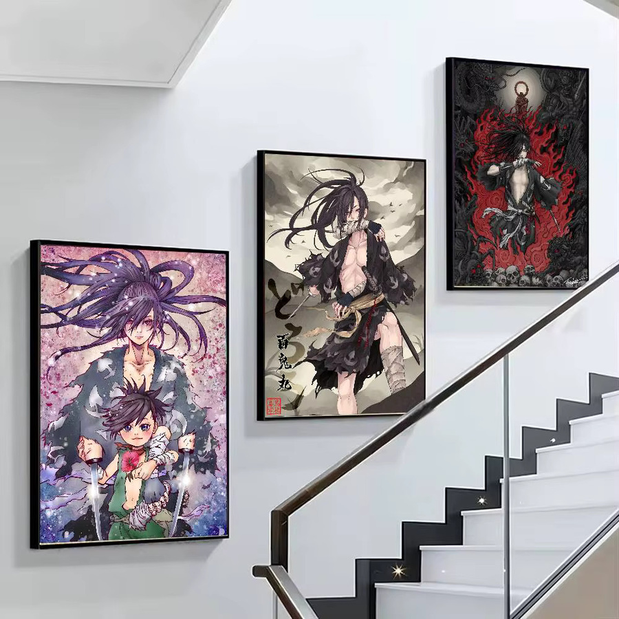 Dororo Hyakkimaru Anime-Poster von Bilibili als wasserdichter Wandkunst-Aufkleber in Vintage-Optik, Mehrfarbig, Rechteckig, B: 20,0 cm, H: 20,0 cm - Bild 2
