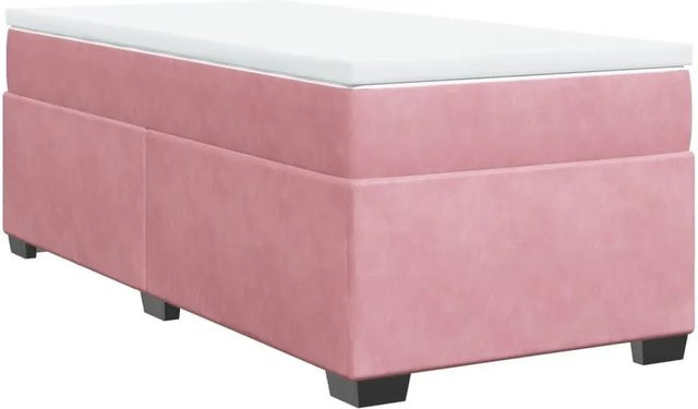 vidaXL Boxspringbett mit Matratze in Rosa aus Samt, B/T: 100 x 200 cm - Bild 1