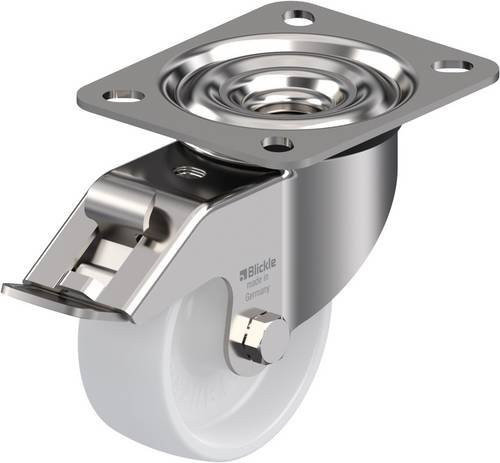 Blickle LEX-PO 80G-FI Lenkrolle mit Feststeller aus Edelstahl und Kunststoff in Silber - Bild 1