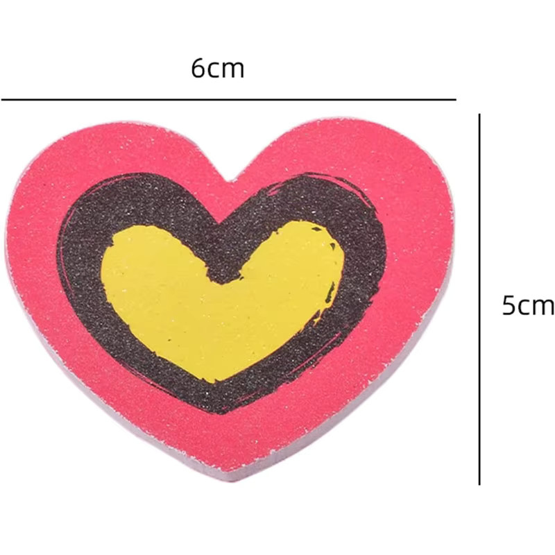 JEARLYU Mini Nagel Feilen, Herz EVA Schleifpapier, 20/50 Stück, Unisex - Bild 2