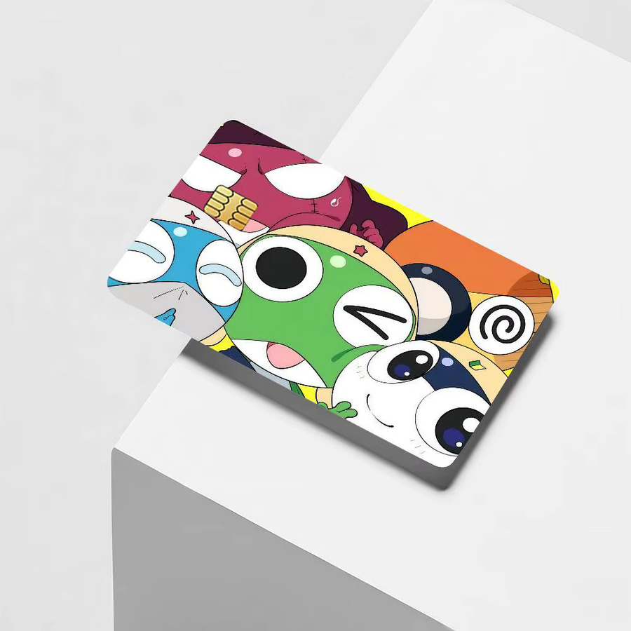 4er-Set Cartoon K-Keroro Kreditkarten-Dekorationsaufkleber in Multicolour, kratzfeste Aufkleber für Bankkarten und Metro Transit - Bild 2