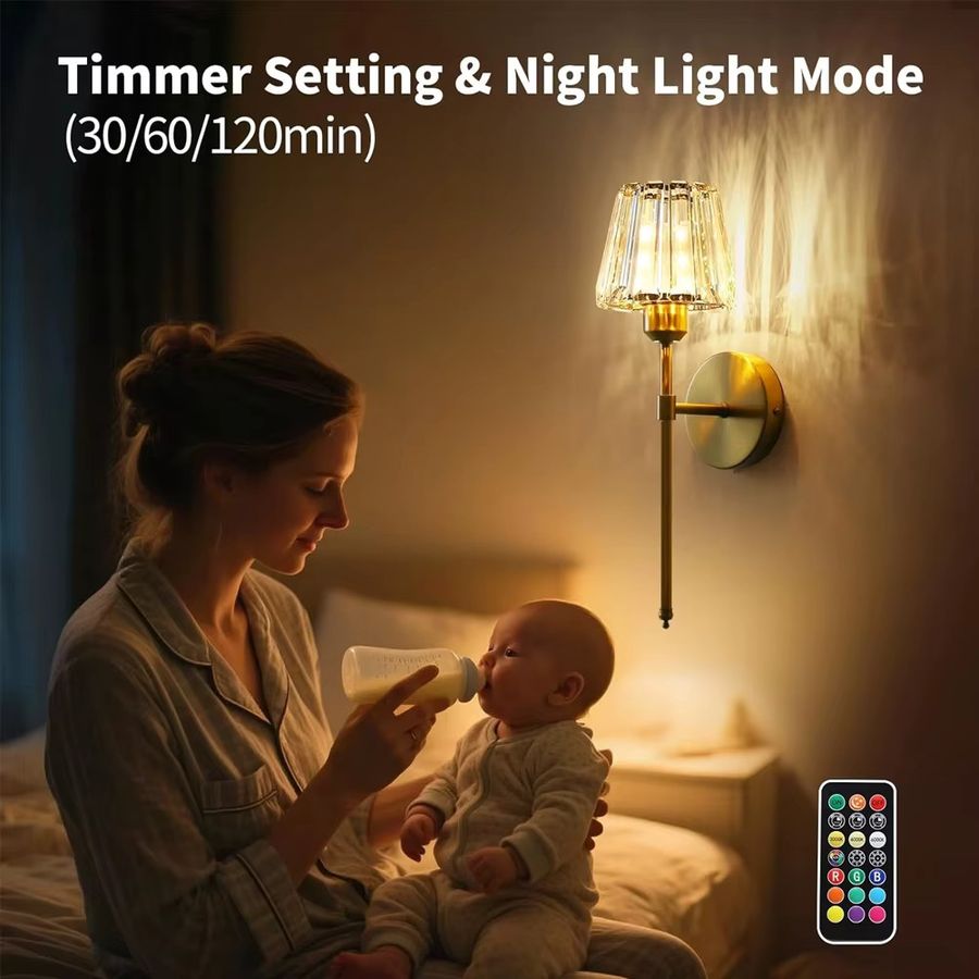 DARHYN Drahtlose RGB Wandleuchte, wiederaufladbare dekorative Beleuchtung für Wohnzimmer, Schlafzimmer und Flur - Bild 2