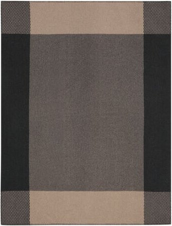 Biederlack Wohndecke Frame aus Merino-Wolle in Grau