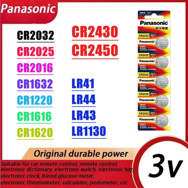 Panasonic CR2032 Knopfzellen Batterien, 5 Stück, Silber - Bild 1