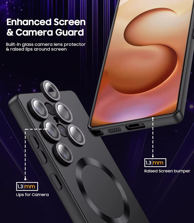Samsung Magnetische Schutzhülle für Galaxy S26 Ultra S25 S24 FE S23 in Schwarz, weiche und sturzsichere Abdeckung - Bild 2