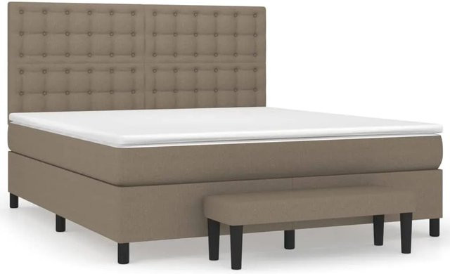 vidaXL Boxspringbett mit Matratze Hybrid-Design in Taupe, B/T: 180 x 200 cm - Bild 1