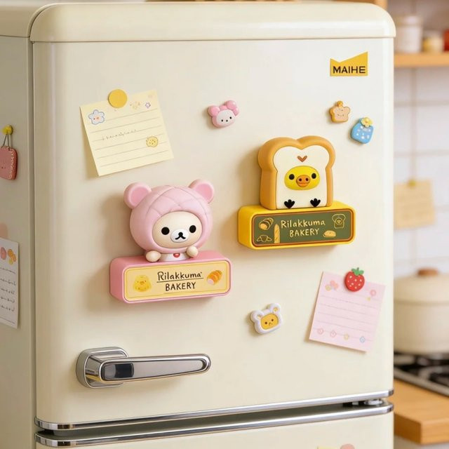 Bandai Rilakkuma Blind Box Brot-Serie Kühlschrankmagnet Mystery Box mit Nachtlicht in Multicolor - Bild 1