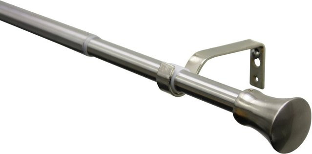 Gardinia Set Konus Vorhangstange mit Innenlauf in Edelstahloptik, Farbe: Silber, Durchmesser: 16/19 mm, Länge: 190 cm bis 340 cm - Bild 1