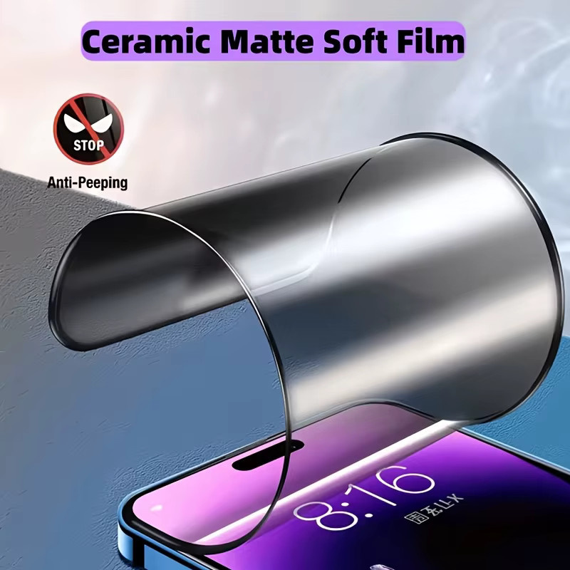 BOLLYMORE 4-in-1 Mattierte Keramik-Displayschutzfolie mit Anti-Spy und Blendschutz für iPhone 17/16/15/14/13/12 - Bild 2