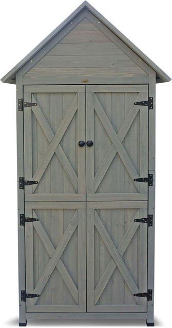 HABAU Gartenschrank Lena in Grau im Landhausstil mit H x B x T: 178 x 83 x 45 cm - Bild 1