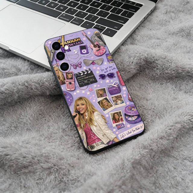 H-Hannah-M-Montana Weiche Silikon-Handyhülle für Samsung Galaxy A52/A52S/A51/A53/A70/A71/A73 in Schwarz - Bild 1