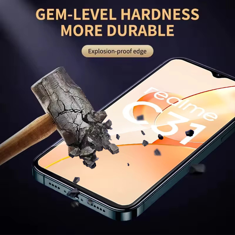 Gehärtetes Glas Display Schutz für Realme C31 C30s C30 C25 C25Y C25s C21 C21Y C20 C20A C17 C15 C12 C11 2021 C3 C33 2023 in Transparent - Bild 2