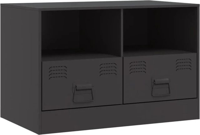 vidaXL TV-Schrank aus kaltgewalztem Stahl in Schwarz Matt B/T/H: 67 x 39 x 44 cm - Bild 1