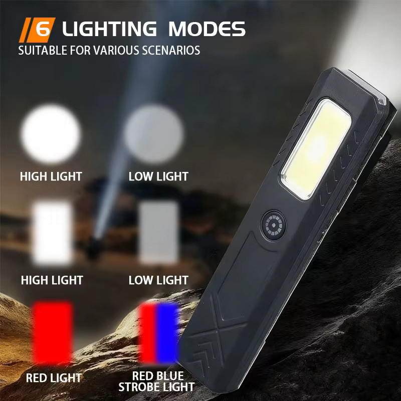 KDULIT LED-Schlüsselanhänger-Taschenlampe in Schwarz, wiederaufladbare Mini-Taschenlampe mit 550 lm Flutlicht und Magnet für Notfall und Arbeit - Bild 2