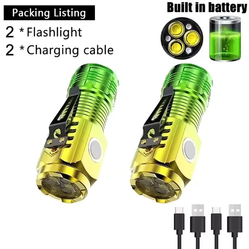 KDULIT Mini-LED-Taschenlampe mit Magnet und Blitzfunktion, wiederaufladbare Multifunktions-Campinglaterne für Notfälle und Outdoor-Einsätze - Bild 6
