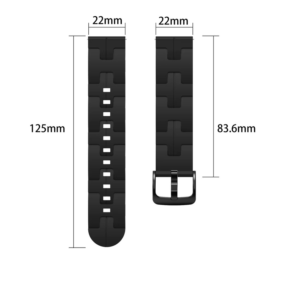 Realme Uhrenarmband Silikon, Schwarz, Unisex, 20mm 22mm - Bild 1