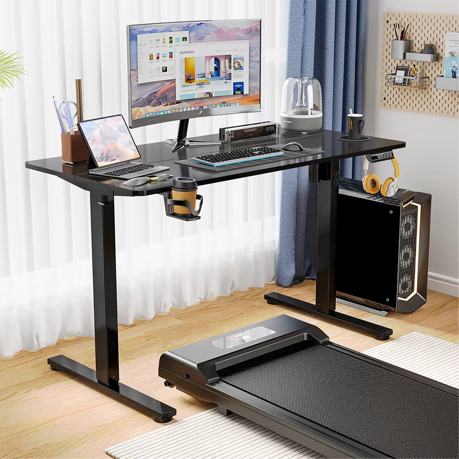 GartistGO Elektrischer Schreibtisch höhenverstellbar in Schwarz mit Holz- und Metallrahmen für dein Home Office - Bild 2