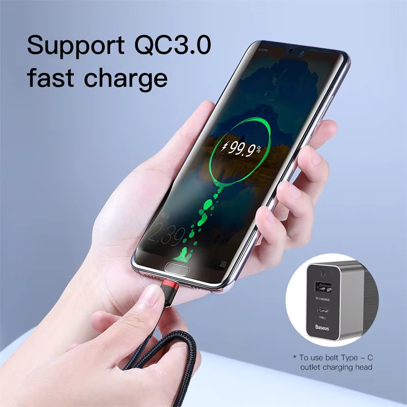 Baseus USB C auf USB Typ C Kabel in Schwarz mit 60 W PD Schnellladung für MacBook Pro, Samsung und Xiaomi - Bild 3