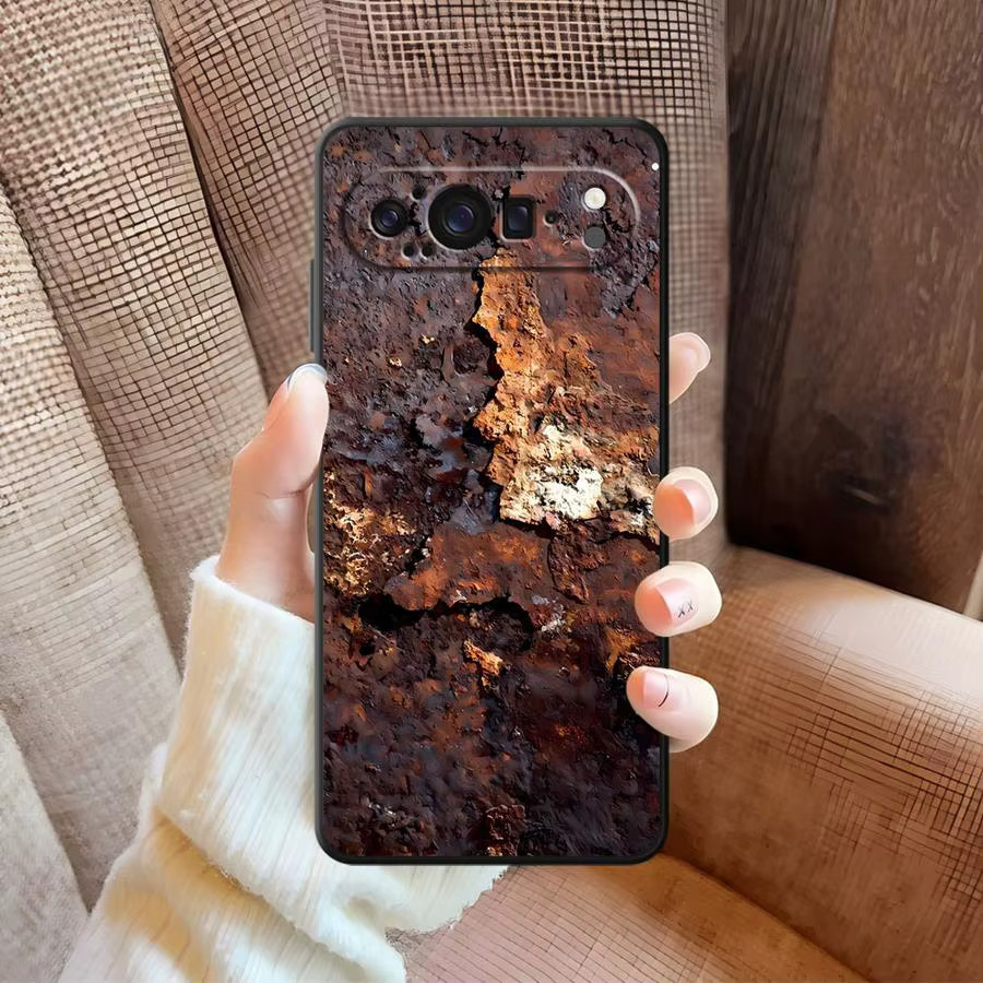 Handyhülle für Google Pixel 8a 7a 6a 9 Pro XL 9a 6 7 8 Pro mit Retro Rost Design in Schwarz und Multicolour Soft Shell - Bild 2