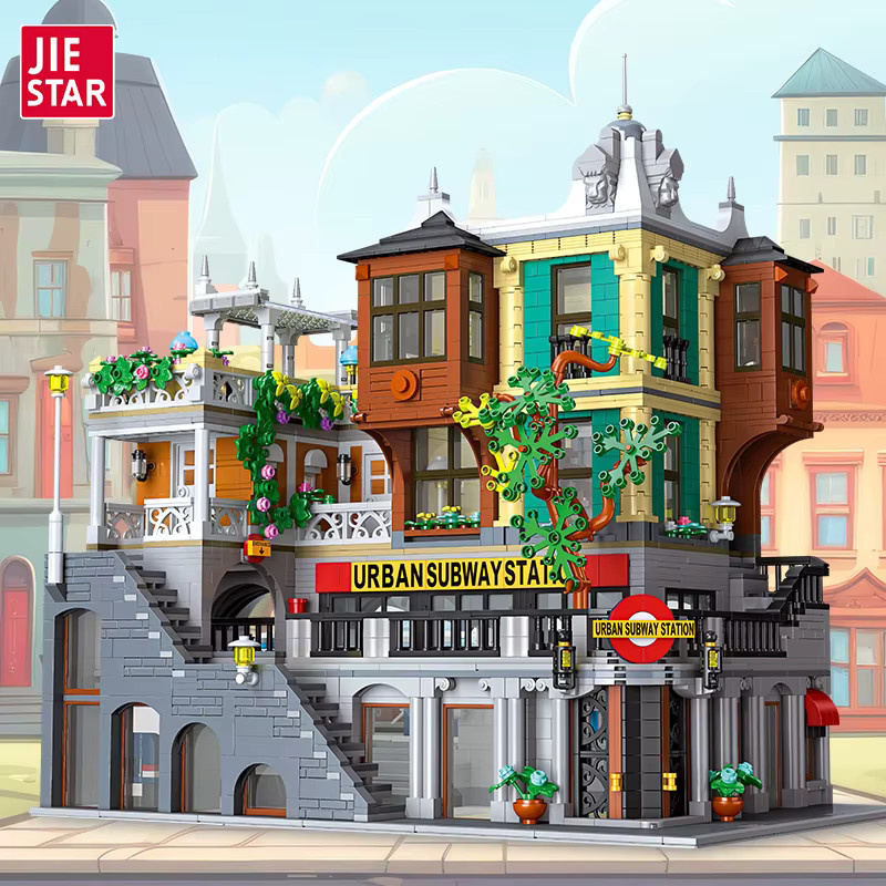 JIESTAR 89129 Stadtbahnhof-Straßenszenen, Modellbausatz, Fantasy, ab 18 Jahren - Bild 3