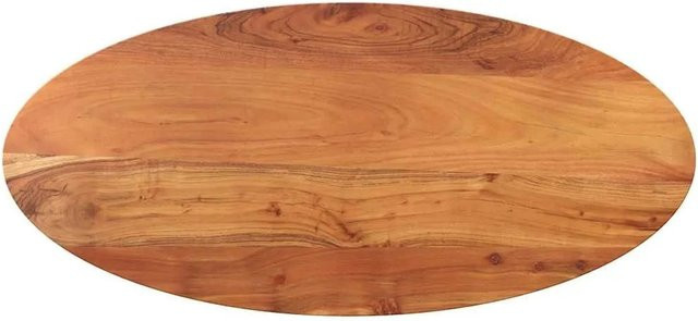 vidaXL Tischplatte aus Massivholz Akazie, oval, braun, B/T/H: 120 x 50 x 2,5 cm - Bild 1