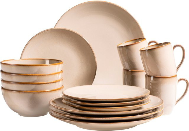 Mäser Geschirr-Set Ossia aus Keramik in Beige für 16 Personen - Bild 1