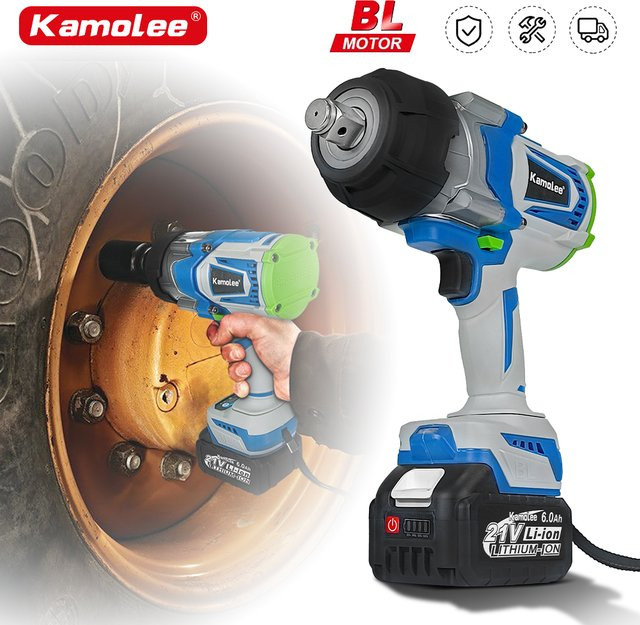 Kamolee Bürstenloser Akku-Schlagschrauber 3/4 Zoll mit 4100NM Drehmoment in Blau, kompatibel mit Makita 18V LXT Akkus - Bild 1