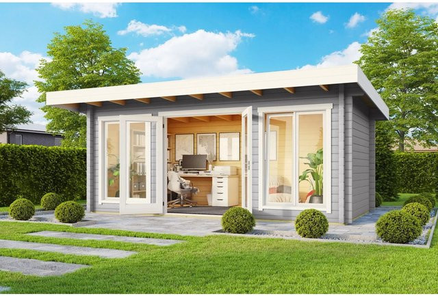 Lasita Maja Gartenhaus Dorset Flachdach Lichtgrau B/H/T: 540 x 238,95 x 360 cm - Bild 1