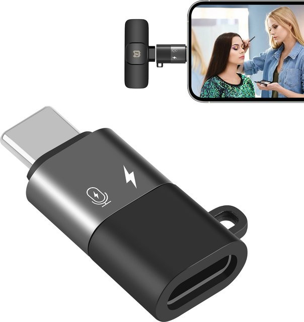 PULUZ 8-poliger USB-C OTG-Adapter für Datenübertragung aus Aluminiumlegierung in Schwarz - Bild 1
