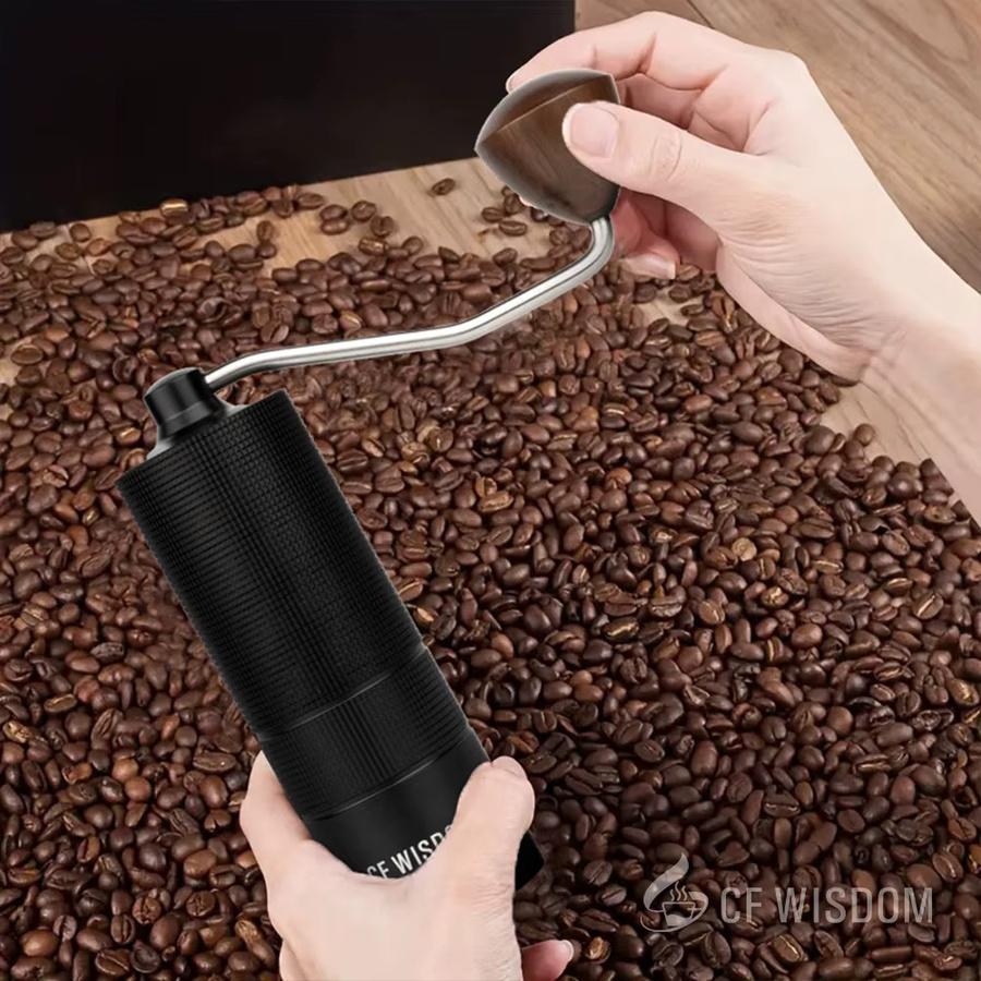 CF Wisdom Manuelle Kaffeemühle Premium Kaffeebohnenmühle in Schwarz - Bild 5