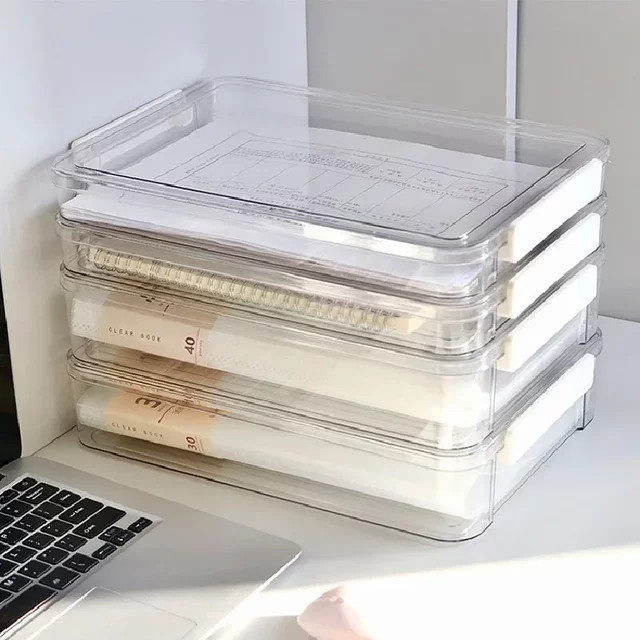 Transparente A4 Papier-Organisationsbox aus Kunststoff zur Aufbewahrung von Dokumenten und Zertifikaten - Bild 1