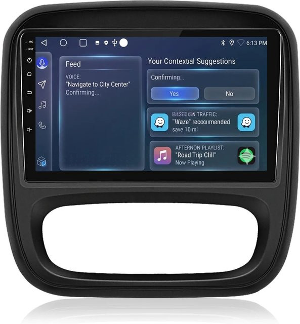 Junsun 9 Zoll Autoradio mit Bluetooth und GPS für Renault Trafic 3 (2014-2021) und Opel Vivaro B (2014-2018), Schwarz - Bild 1