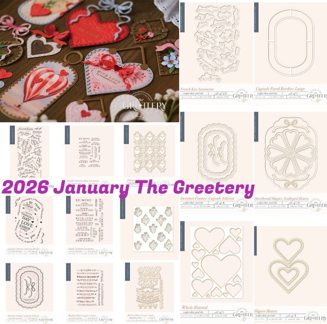 Bitty Blooming Hearts Metall-Stanzformen und Silikon-Stempel Set für Scrapbooking und Basteldekoration in Silber - Bild 1