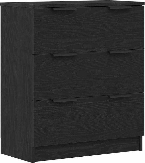 vidaXL Sideboard modern mit Schubladen in Schwarz und Eiche aus Holzwerkstoff, B/T/H: 60 x 30 x 70 cm - Bild 1