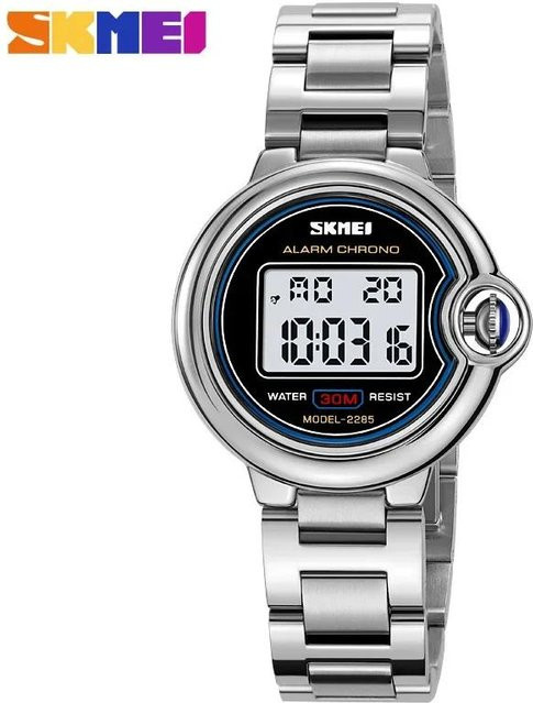 Skmei Digitaluhr, Edelstahl, Silber, 35,5 mm, Damen - Bild 1