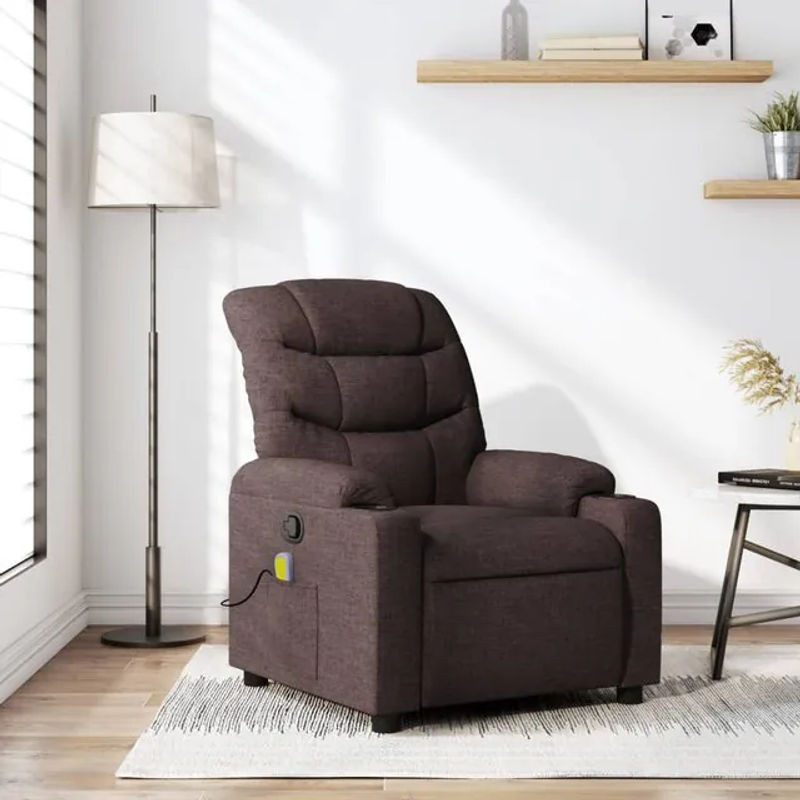 Vidaxl Klappbarer Massagesessel in Braun mit Stoffbezug und modernem Design - Bild 1