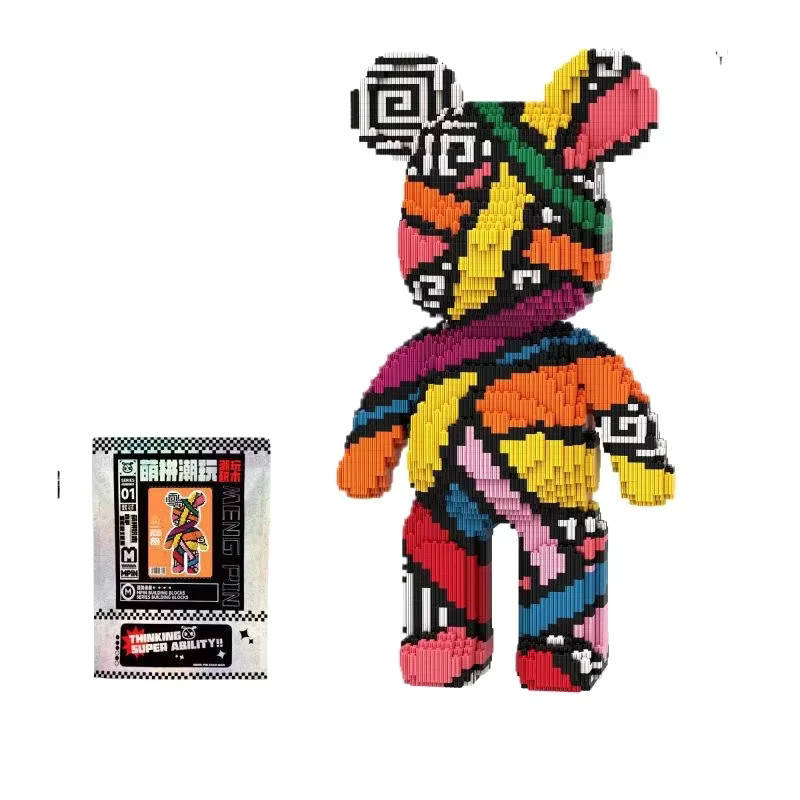 TIANMENG Heißer 3D Kawaii Bär Modell Micro Diamant Baustein, mit Licht, Bunt / Mehrfarbig - Bild 2