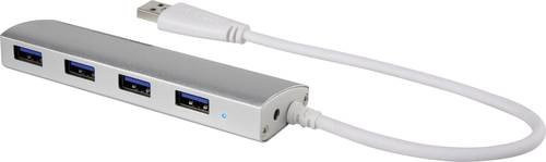 Renkforce RF-3703155 USB-Hub mit 4 USB-A 3.0 Ports in Silber aus Aluminium - Bild 1
