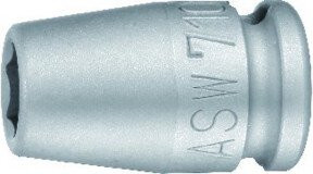 ASW Kraft-Steckschlüsseleinsatz 3/8 Zoll 12 mm in Silber aus gehärtetem Stahl - Bild 1