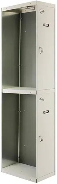 PROREGAL Spind AMEGO Anbaumodul mit 2 Abteilen, Schließfach Garderobe, Grau, H x B x T: 180 x 30 x 50 cm - Bild 1