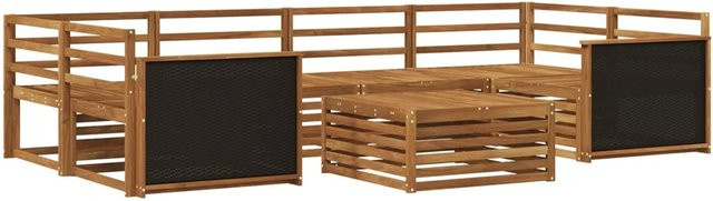 vidaXL Outdoor-Sofagarnitur aus Massivholz Akazie in Natur, 7-teiliges Set in U-Form - Bild 1