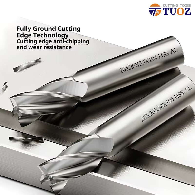 TUOZ Schaftfräser HSS Metallfräser aus Edelstahl in Silber für Edelstahl, Aluminium und Kupfer, Durchmesser: 1-32 mm - Bild 3