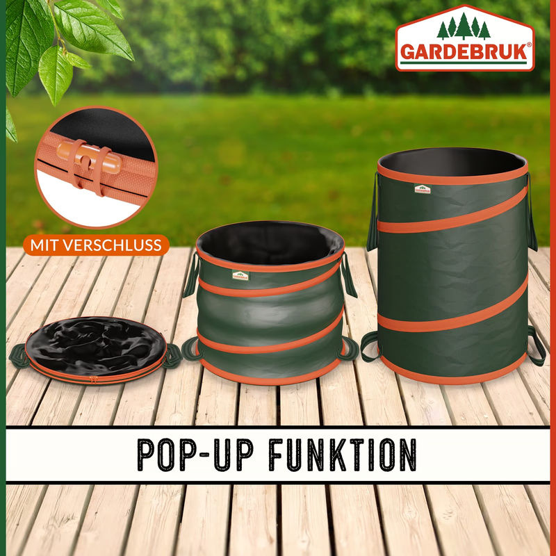 3er-Set Popup Gartenabfallsack Grün, je 85 Liter - Bild 2